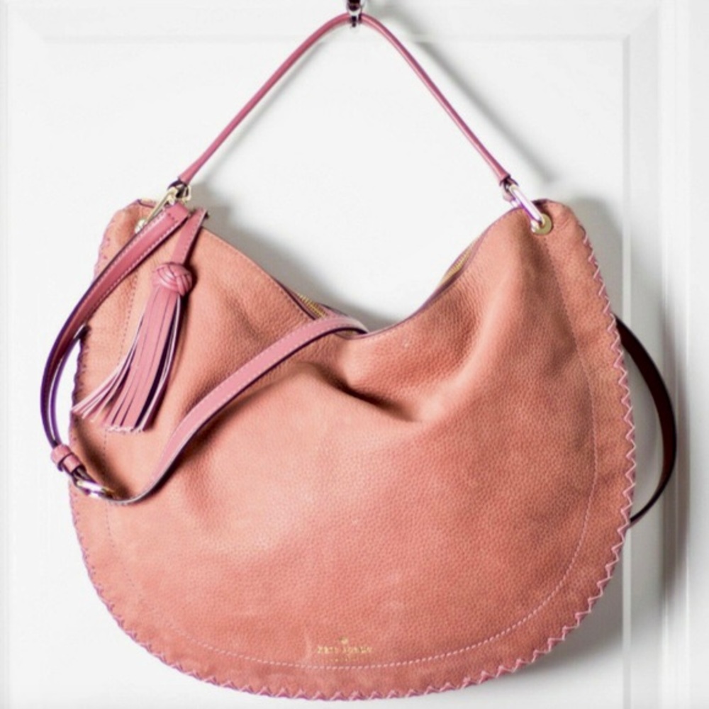 Kate Spade Large Pink Suede Hobo Shoulder Bag NWOT